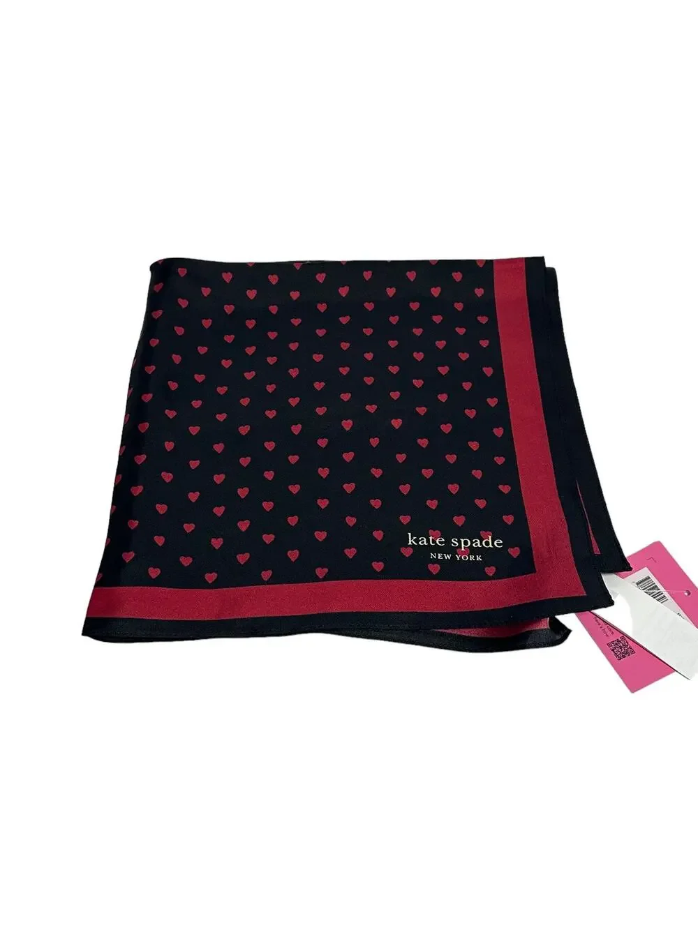 Kate Spade mini hearts silk bandana scarf